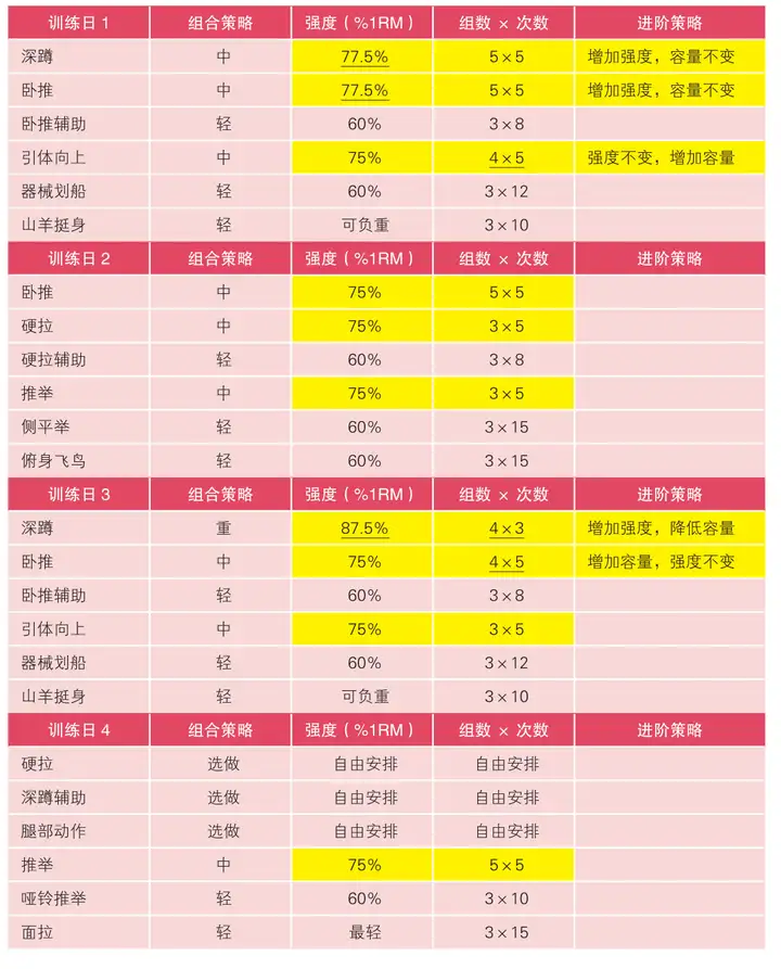 如何制定科学的力量举计划