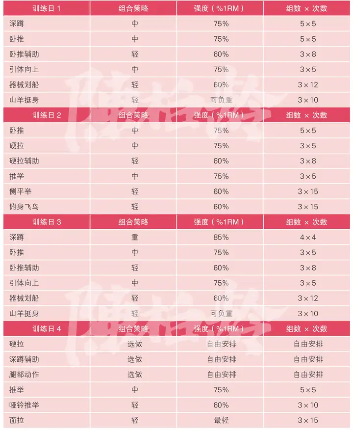 如何制定科学的力量举计划