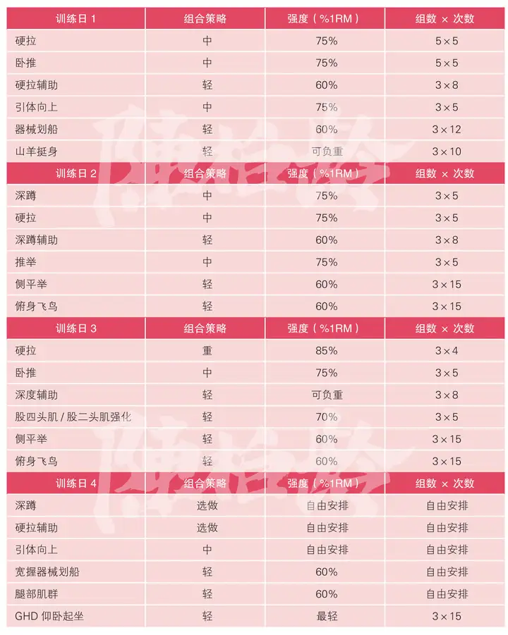 如何制定科学的力量举计划
